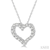 1/4 Ctw Heart Shape Round Cut Diamond Pendant With Chain in 14K White Gold